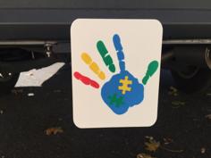 Trailer Hitch -Autism Handprint 3D Printer Model