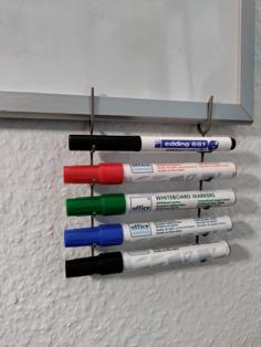 Whiteboard Marker Holder Clip-on // Stifthalter 3D Printer Model