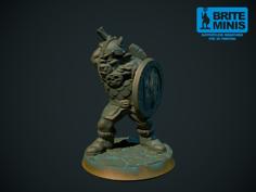 Orc With Axe 28mm (supportless, FDM Friendly) 3D Printer Model