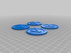 Two Double-Sided V-Bucks (Fortnite) 3D Printer Model