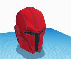 Red Hood Inspired Mandalorian Helmet 3D Printer Model