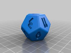 Dodecahedron Rune Dice 3D Printer Model