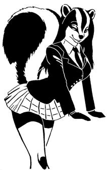 Skunk Girl Stencil 3D Printer Model