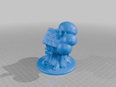 Fairy Garden Treehouse With Cozy Windows And Chimney For Garden Decor MineeForm FDM 3D Print STL File 3D Printer Model