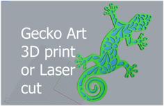 Gecko Yard Art 3D Printer Model