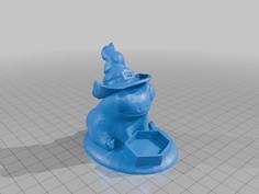 Wizard Frog Dice Stand Guardian Fits All Polyhedral Dice 3D Printer Model