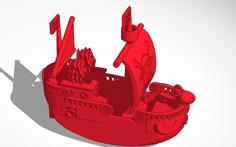 One Piece Anime Pirate Ship 3D Printer Model