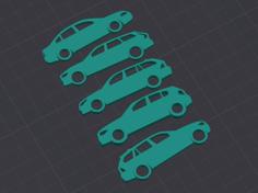 Car Keychains 2D 3D Printer Model