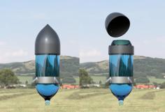 2 Liter Water Rocket Kit W/ Parachute 3D Printer Model