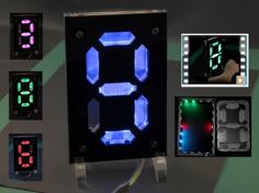 Seven Segment Digit – Lasercut Acrylic – 22 Ws2812 LED-Strip By FOLKER