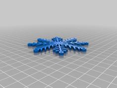 EASY TO PRINT, SNOWFLAKE, CHRISTMAS ORNAMENT 28, ORNAMENTS 3D Printer Model