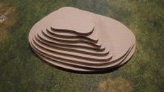 Lasercut Cardboard Hill For Miniatures Terrain