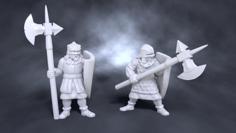 Medieval Halberdiers With Shields 3D Printer Model