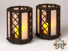 Laser Cut MO3D Octagonal Candle Holder