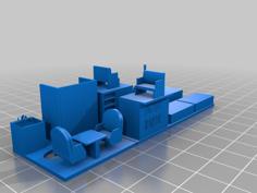 “Roco” Wide Vision Caboose Interior (HO Scale 1:87) 3D Printer Model