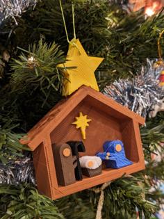 Nativity Christmas Tree Ornament 3D Printer Model