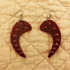 Laser Cut Snake Triangle Earrings