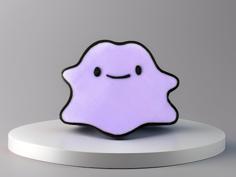 Cute Ditto Chibi Pokemon Fridge Magnet/Keychain 3D Printer Model