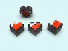 Pixel Heart Fidget 3D Printer Model