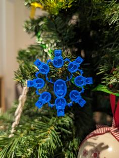 Snowman Snowflake With Reindeer 3D Printer Model