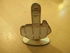 Laser Cut Happy Middle Finger With Stand