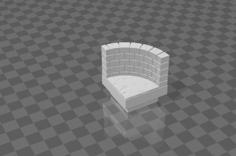 Basic Temple Round Corner (Dungeon Blocks Compatible) 3D Printer Model