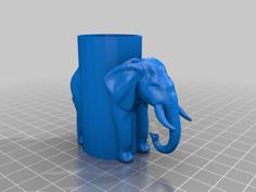 Elephant Pencil Holder 3D Printer Model