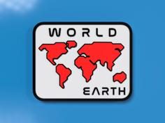 World Earth Fridge Magnet 3D Printer Model