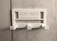 Shower Phone Mount With Adjustable Angles (Sexy Wife Version) 3D Printer Model