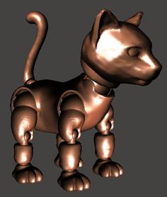 Ball-jointed Cat 3D Printer Model