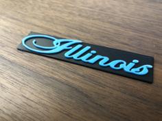 Illinois Licence Plate Signature 3D Printer Model