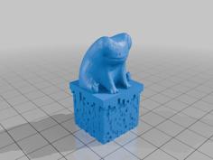 Fred The Frog On A Dirt Block But He's Also A Keycap 3D Printer Model