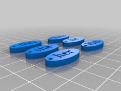 Pronoun Tags/pins 3D Printer Model