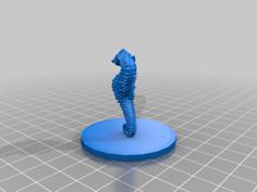 Seahorse On Bases (45mm, 25mm, And 12.5mm) 3D Printer Model