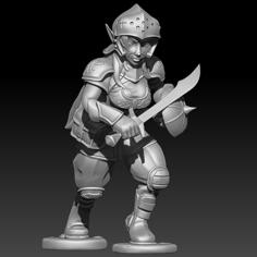 Halfling Warrior (female) 3D Printer Model