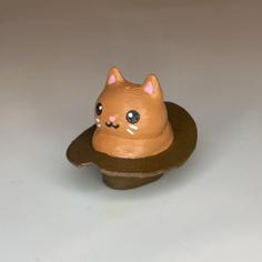 Cat In Cowboy Hat 3D Printer Model