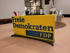 FDP Aufsteller – German Political Party FDP Stand Up 3D Printer Model