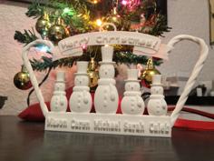 Customizable Snowman Family Ornaments 3D Printer Model