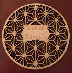 Laser Cut Trivet Asanoha With Engraving Area