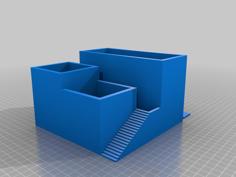 Modifed Squared Flower Pot (with *better* Hidden Drain Holes & Water Tray) 3D Printer Model