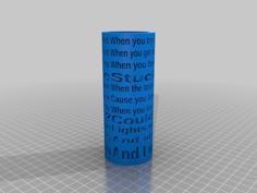 Lantern With Fix You Lyrics 3D Printer Model