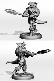 Tailed Dragonborn Barbarian 3D Printer Model