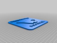 Paola Panther Mascot Worded On Square Thick Plate 3D Printer Model