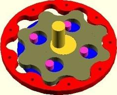 Cycloidal Speed Reducer In OpenSCAD 3D Printer Model