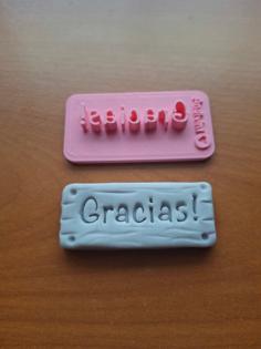 Gracias Clay Stamp For Polymer Clay 3D Printer Model