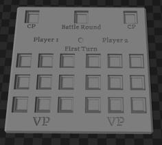 Warhammer Round Tracker W/ Turn Tracker 3D Printer Model