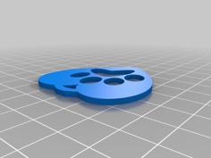 Heart Paw Keychain Reinforced Ring 3D Printer Model