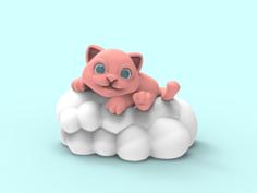 Cat On The Cloud 3D Printer Model