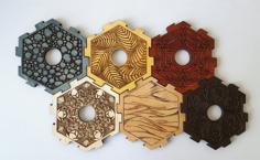 Laser Cut CATAN Center Tiles And Pips (by Glowforge)