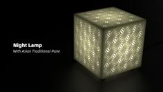 Night Lamp With Asian Traditional Pane 3D Printer Model